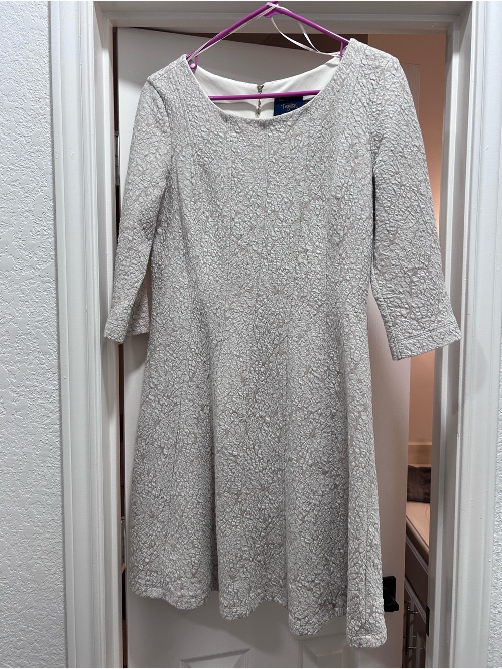 Just… Taylor Ivory Textured A-Line Dress